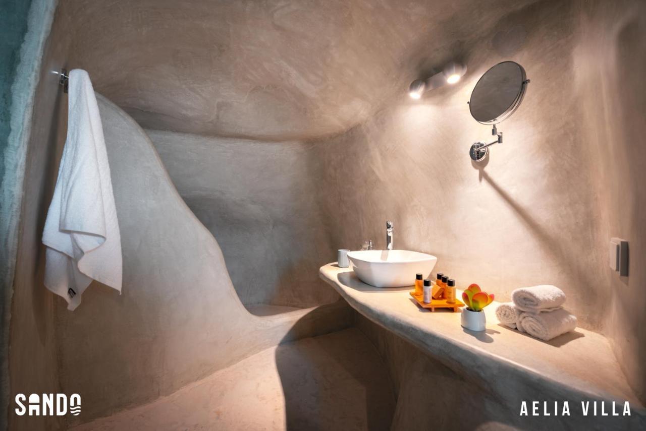 Sando Traditional Cave Villas With Jacuzzi And Sea View Vourvoúlos Exteriör bild
